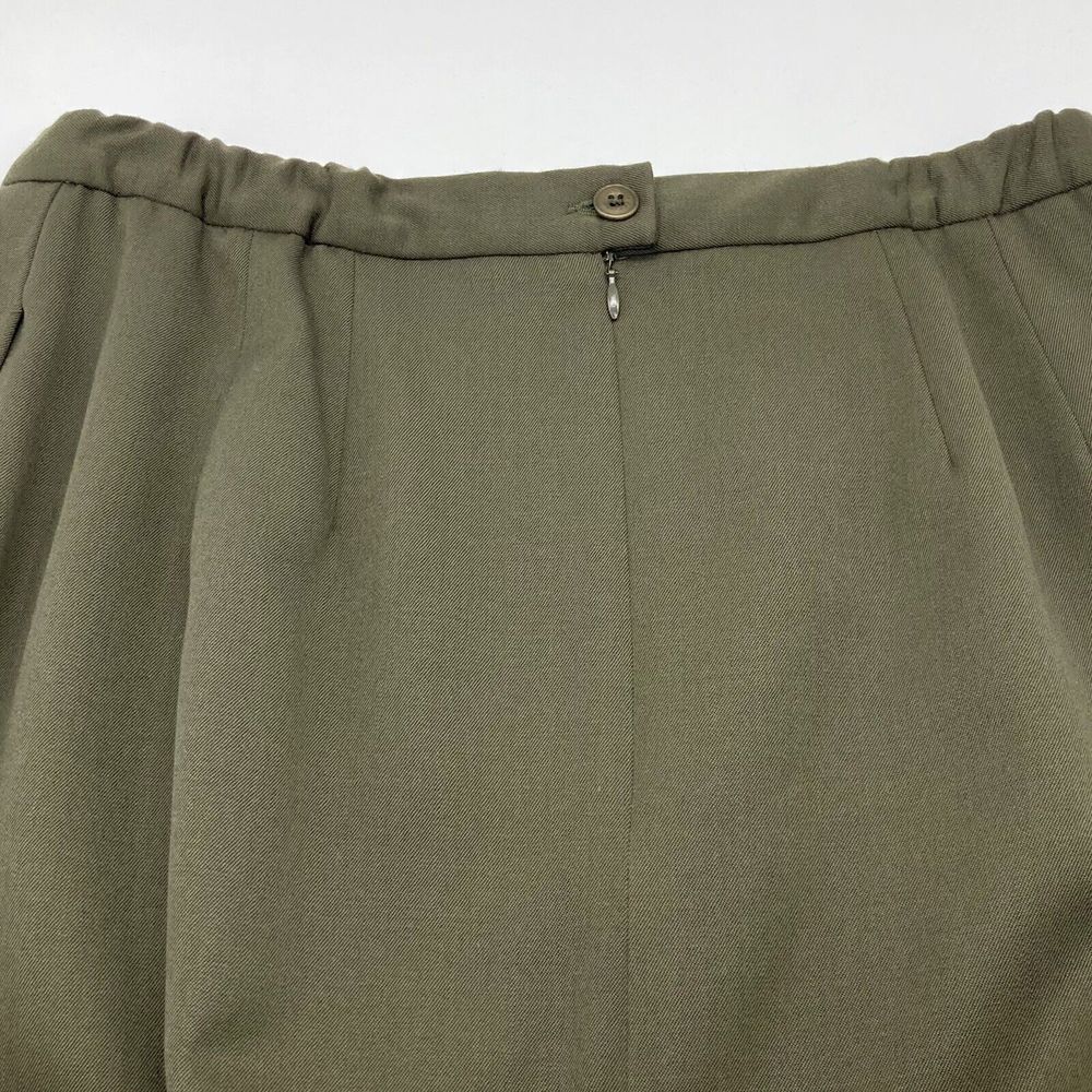 Lands End Sz 12 Pencil Skirt 100% Wool Back Slit Side Pockets Sage Green USA - Picture 6 of 11